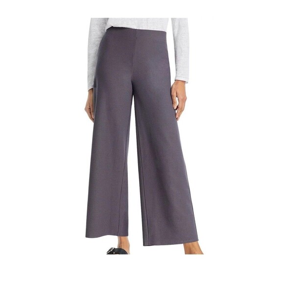 Eileen Fisher Washable Stretch Crepe Wide-Leg Pant Extra Small Easy Meteor Gray - Picture 1 of 11